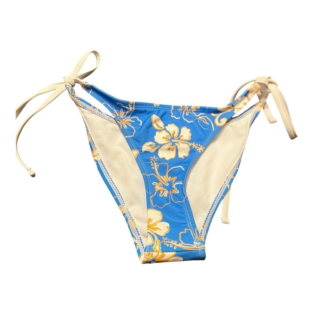 NWT Wild Fable Blue and Cream Floral Bikini Bottom (XXS)